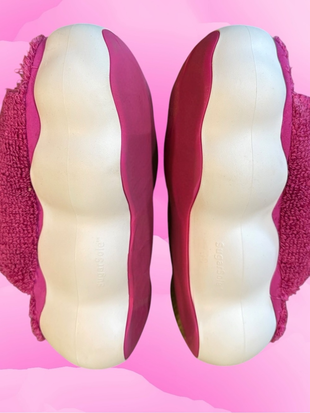 UGG Sugarcloud Slide In Dragon Fruit Pink Terry With 3" Platform 🌺 Sandals Sz 8 - Picture 11 of 16
